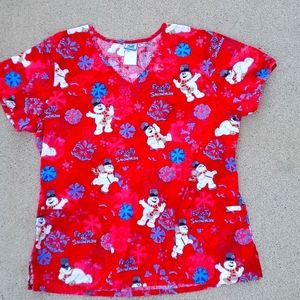SCRUB Top-FROSTY the Snowman scrub top